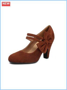 Mary Jane Pumps 3.15" Heel Round Toe Double Strap Retro Bridal Heels